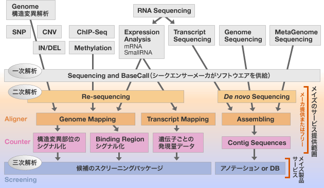 図：アプリケーションとデータ解析の分類